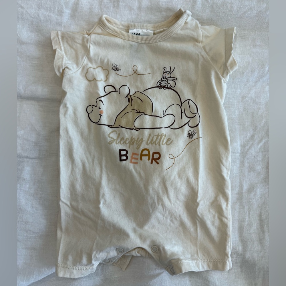 H&M Cream Sleepy Bear Kids romper